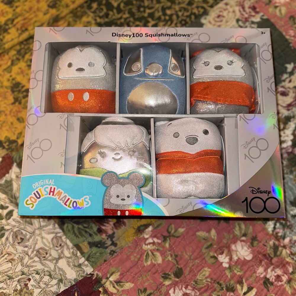 Squishmallows Original Disney 100 5-Inch 
Brand New. Sealed Box Set of 5.